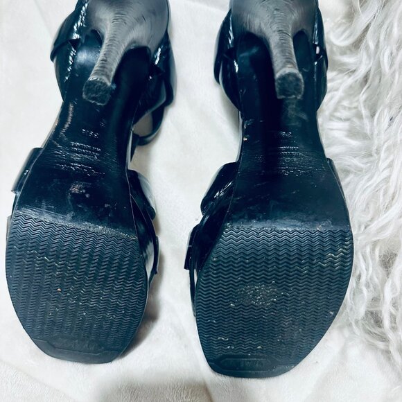 YSL Tribute Sandal - Black Patent 39.5 - Picture 3 of 9